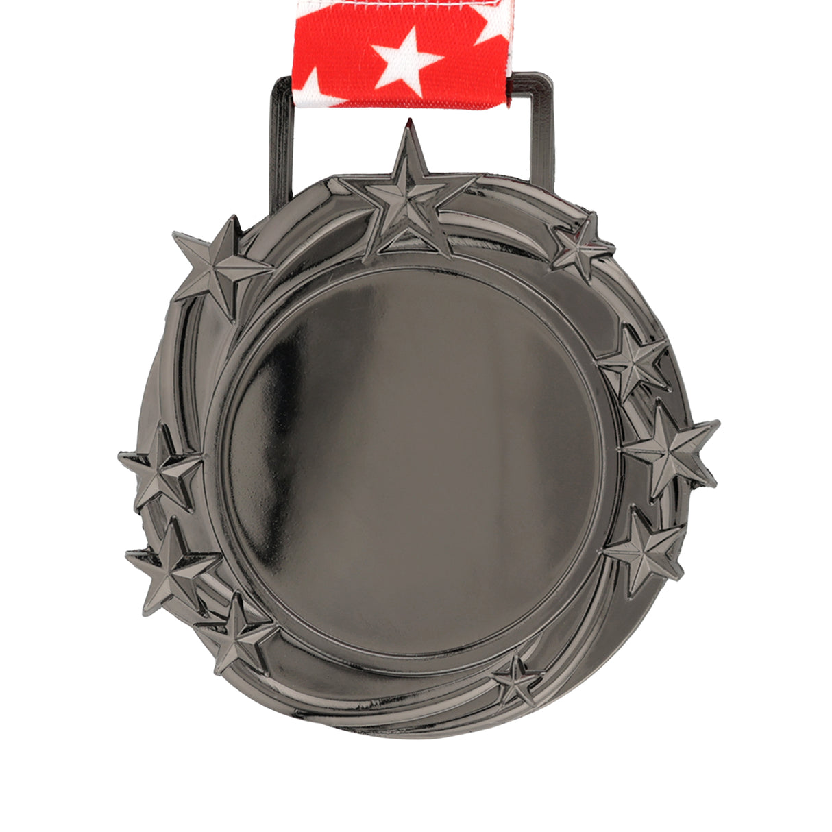 Med26 3.25" Blank Star Medal Gunmetal&Red/White/Blue