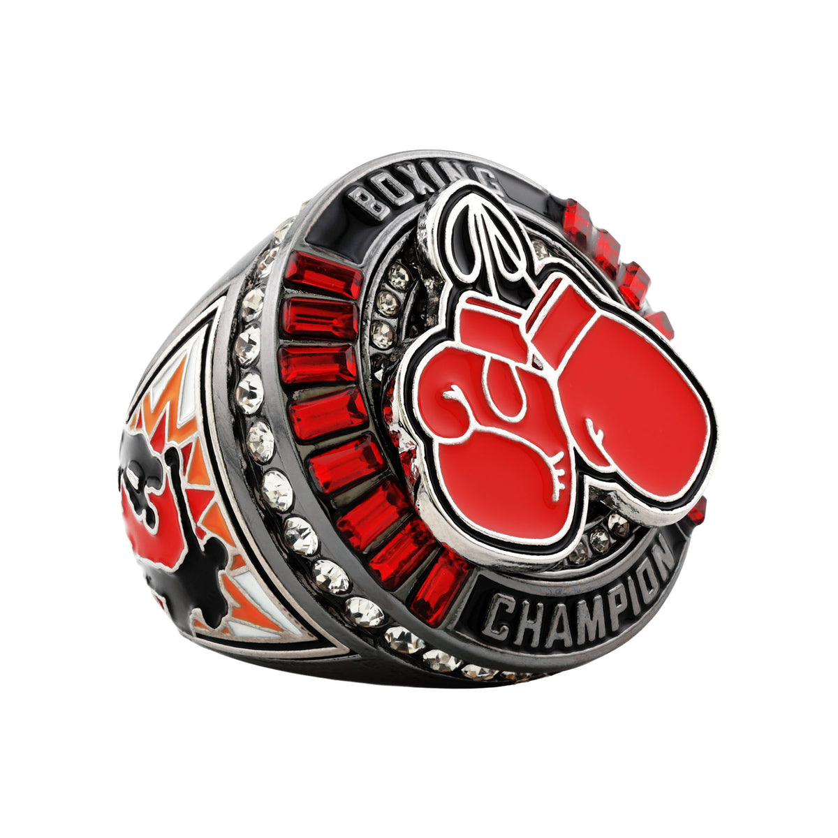 Boxing27 Gunmetal&Red Champions Ring