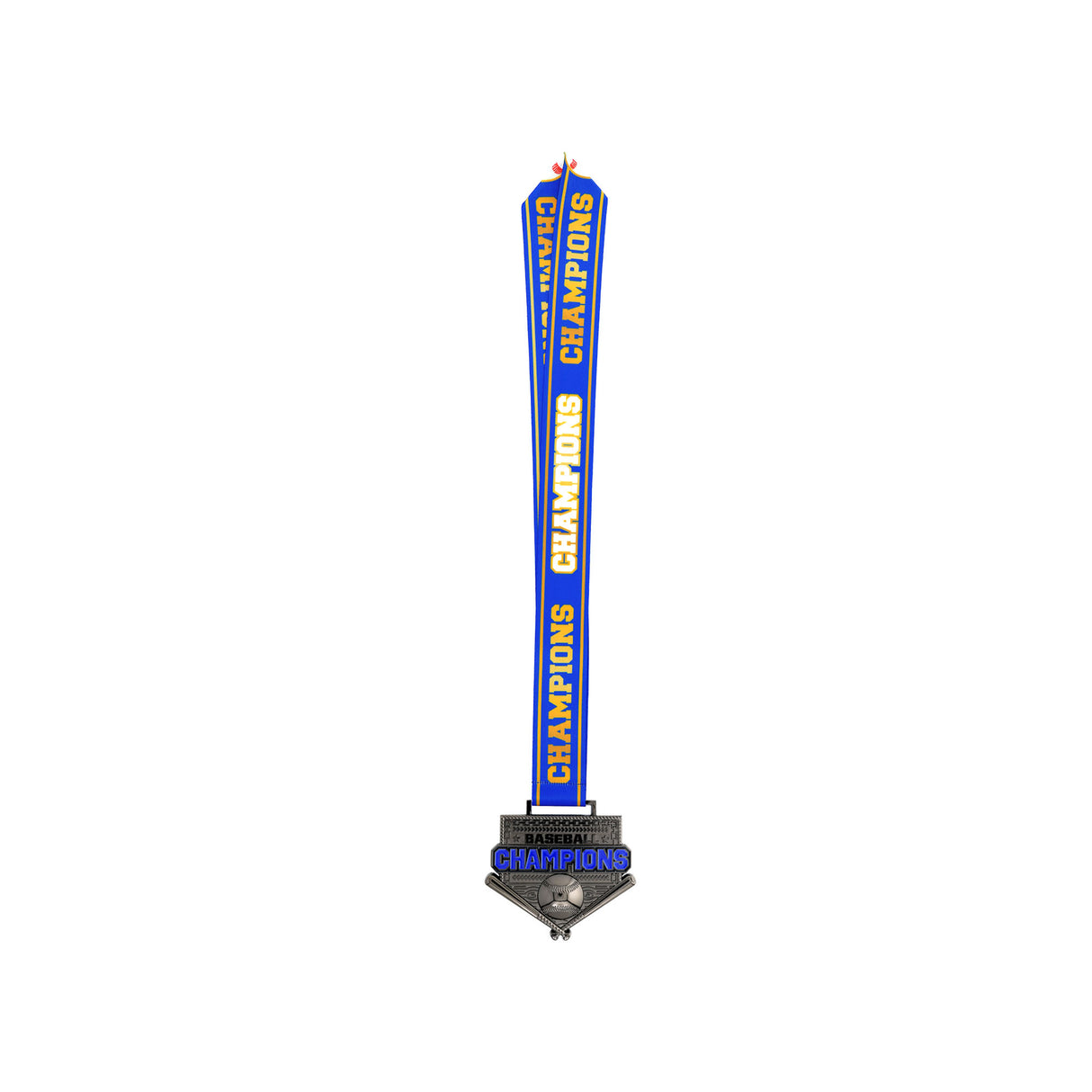 MED26 4'' Baseball Gunmetal&Blue Champions Medal
