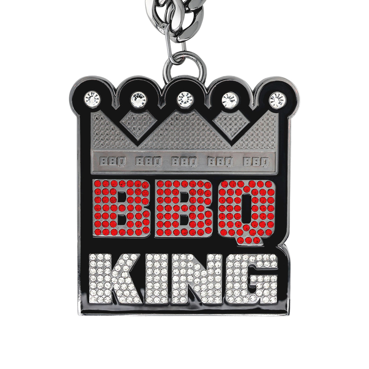 BBQ King Stone Chain Gunmetal&Red