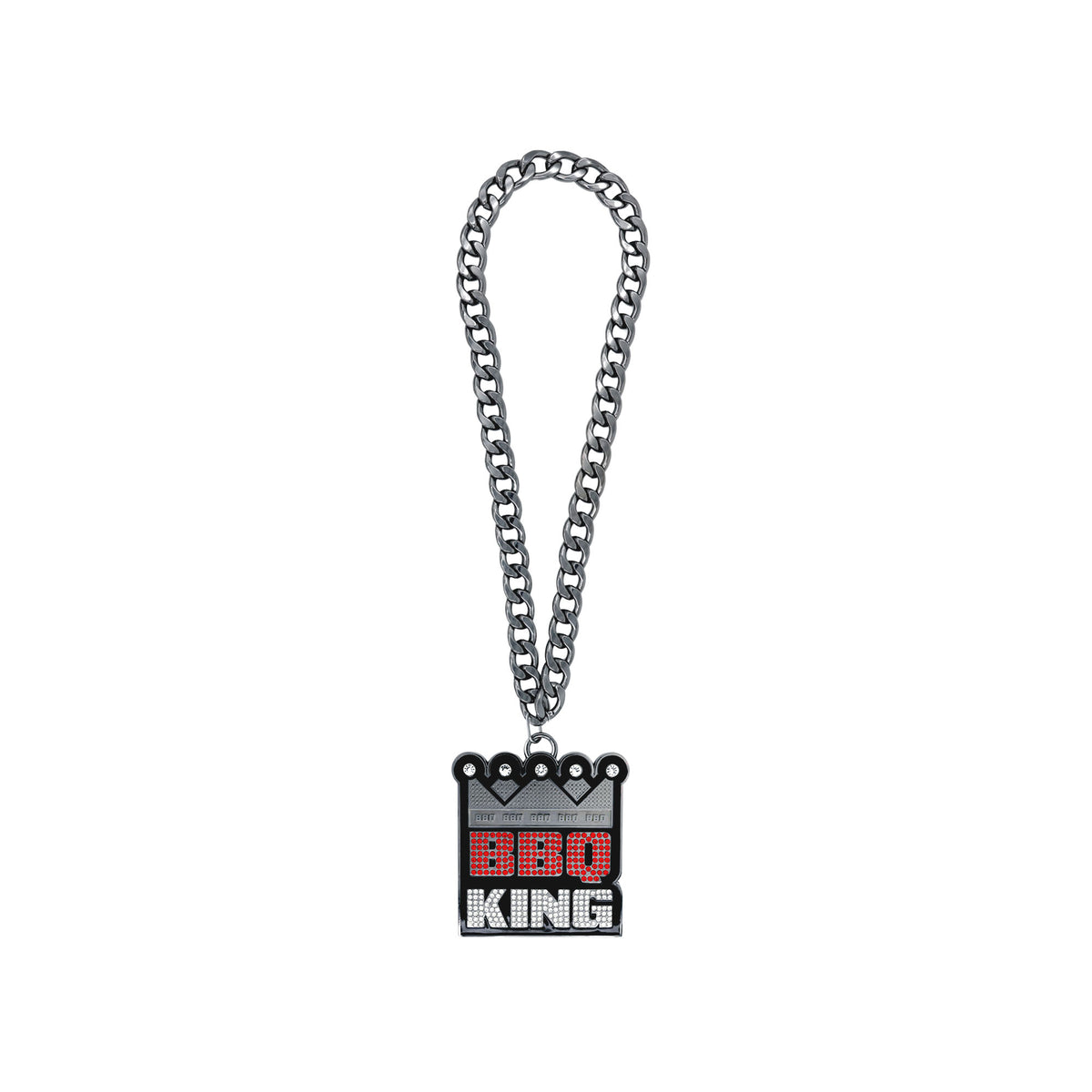 BBQ King Stone Chain Gunmetal&Red