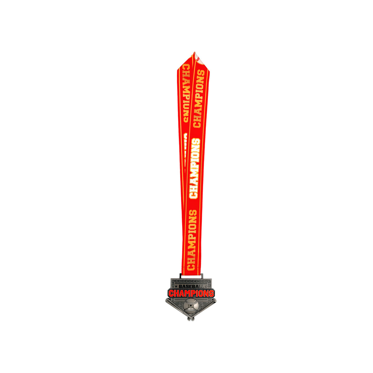 MED26 4'' Baseball Gunmetal&Red Champions Medal