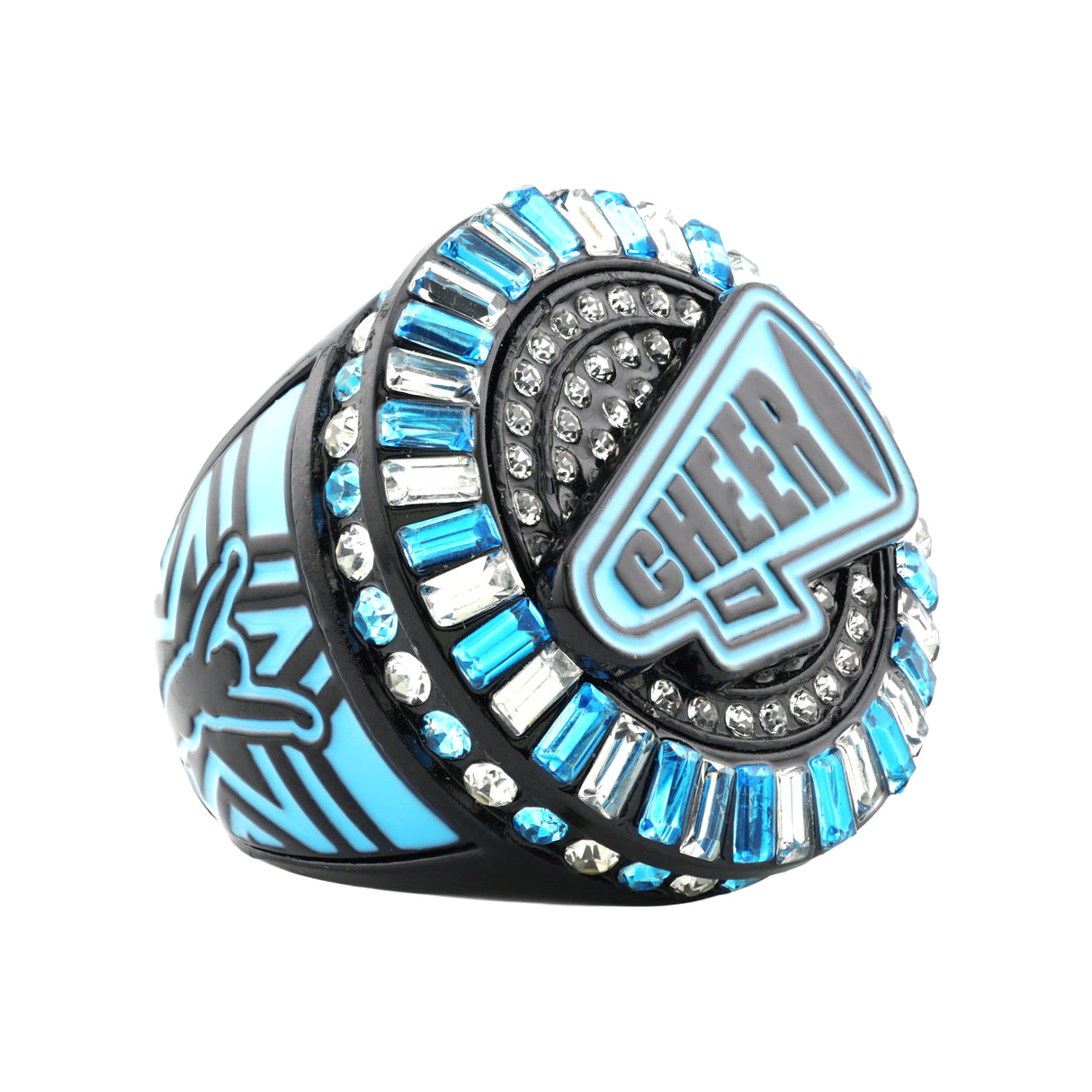 Cheer26 Black&Blue All Stones Ring