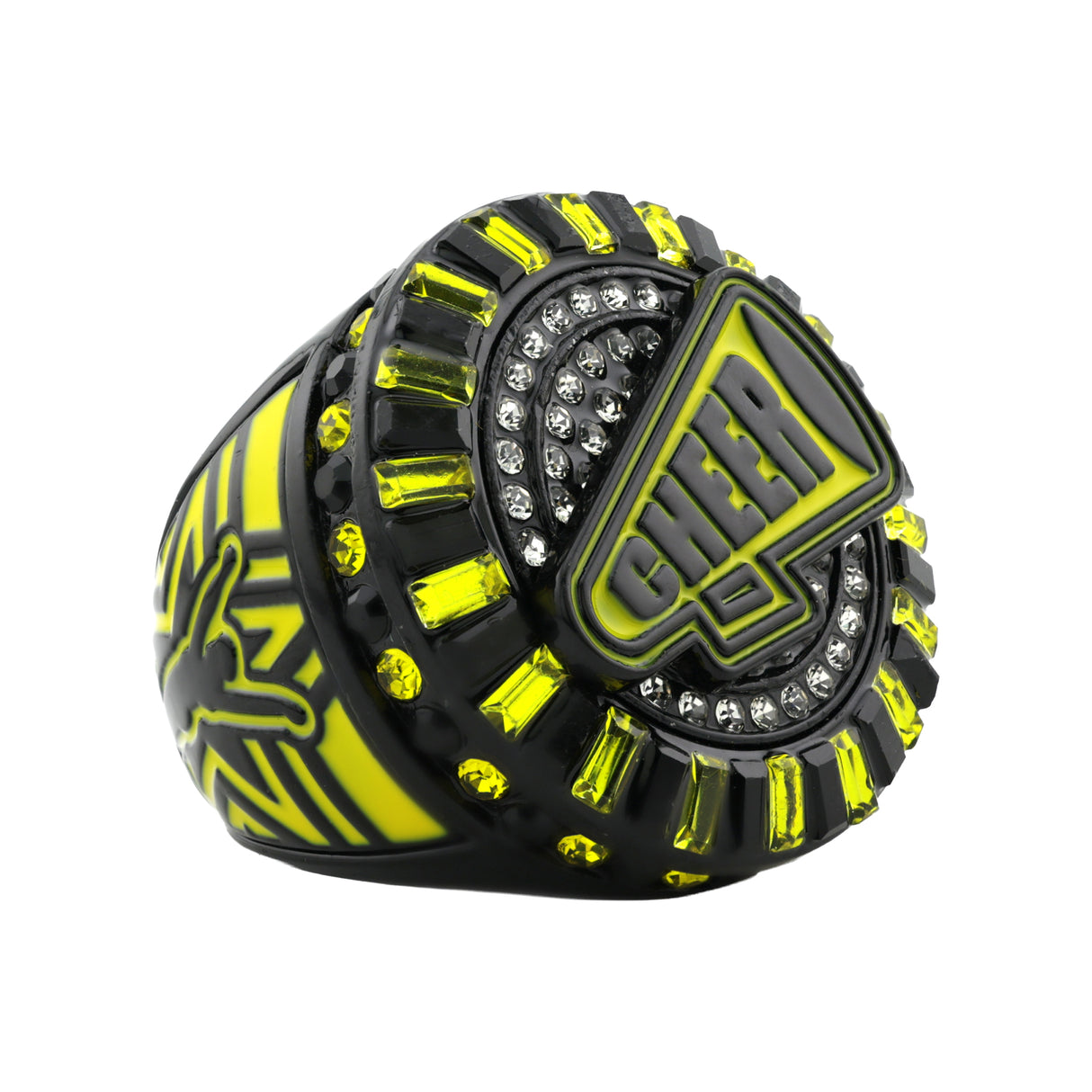 Cheer26 Black&Yellow All Stones Ring