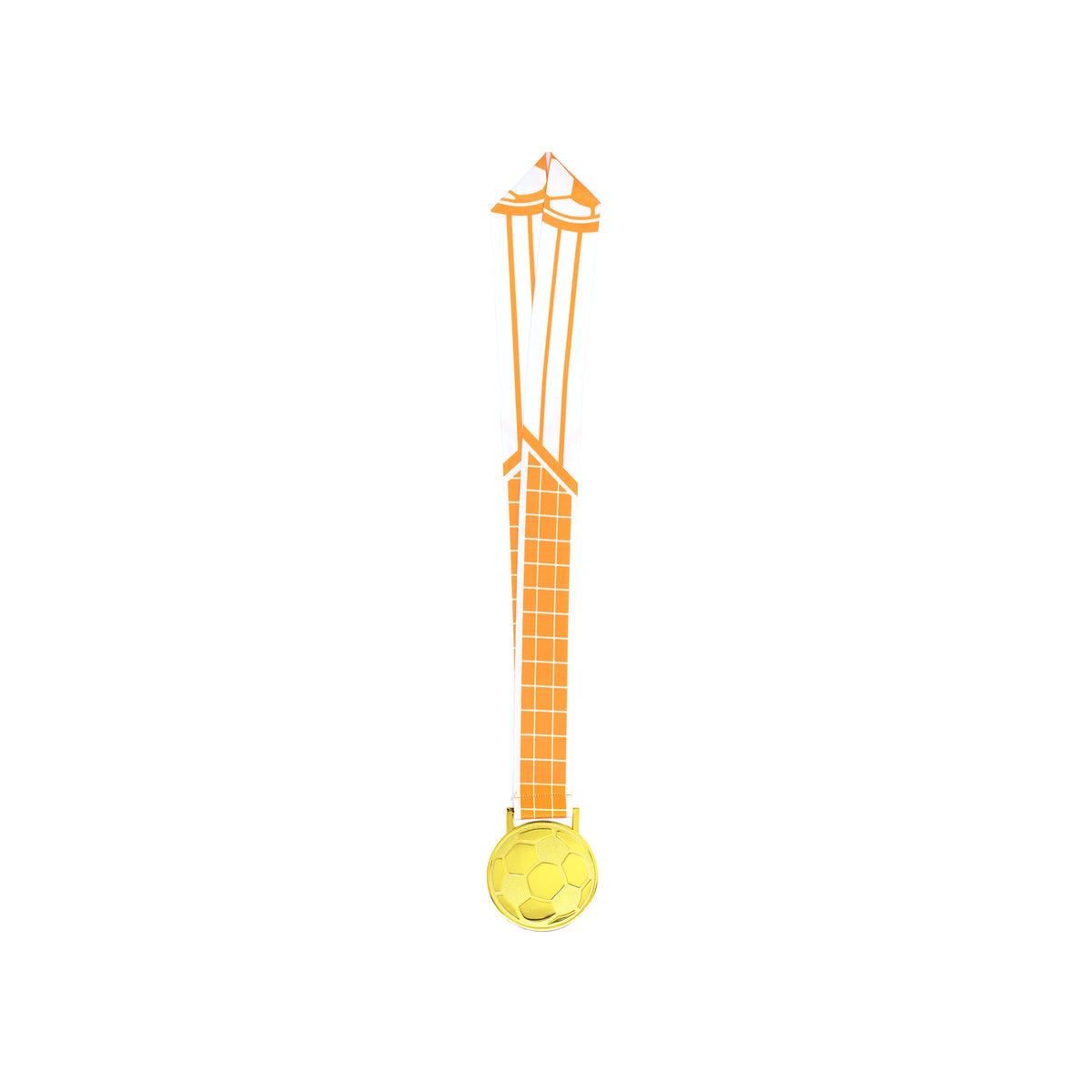 MED27 3'' Gold/Orange&White Soccer Medal