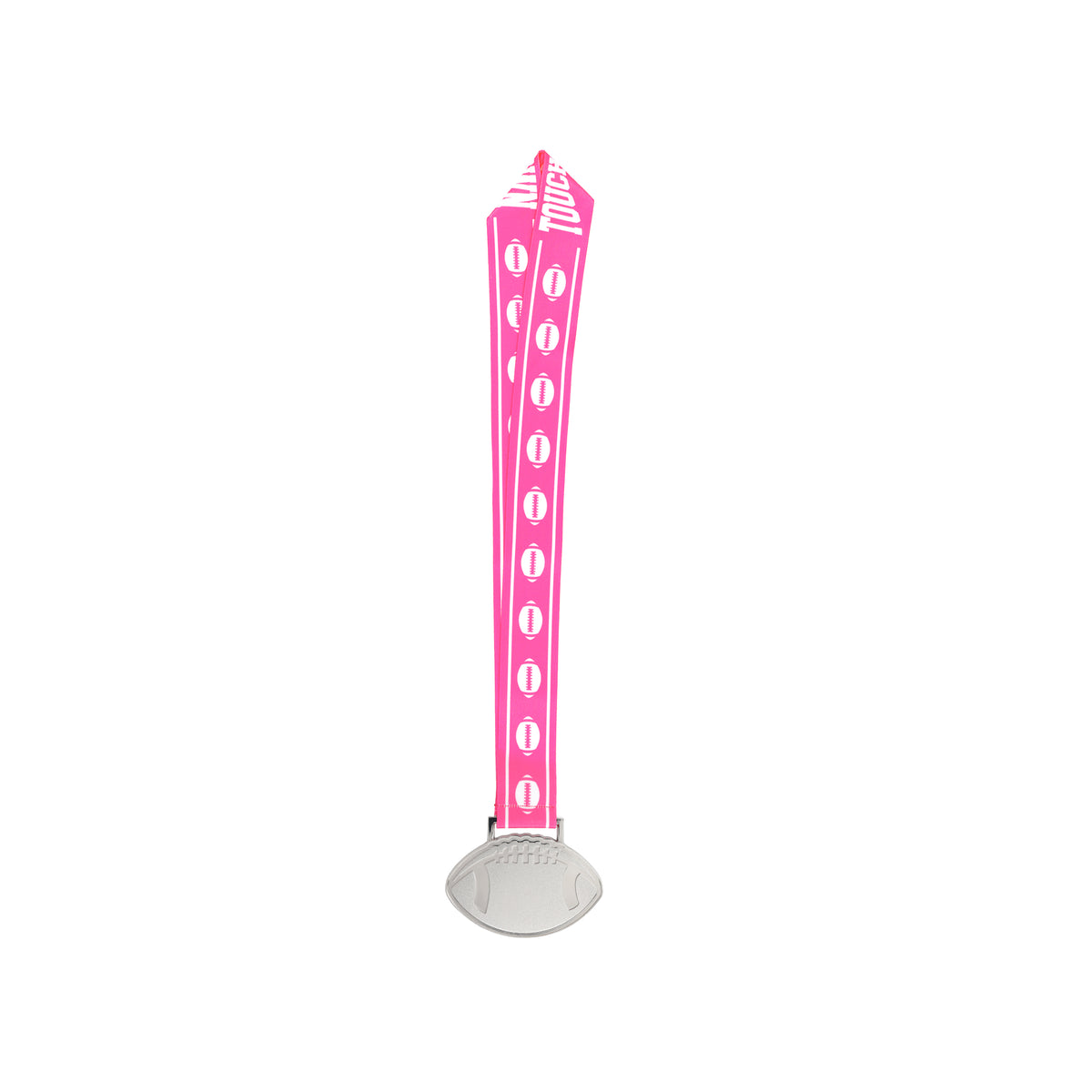 MED27 4'' Silver/Pink&White Football Medal