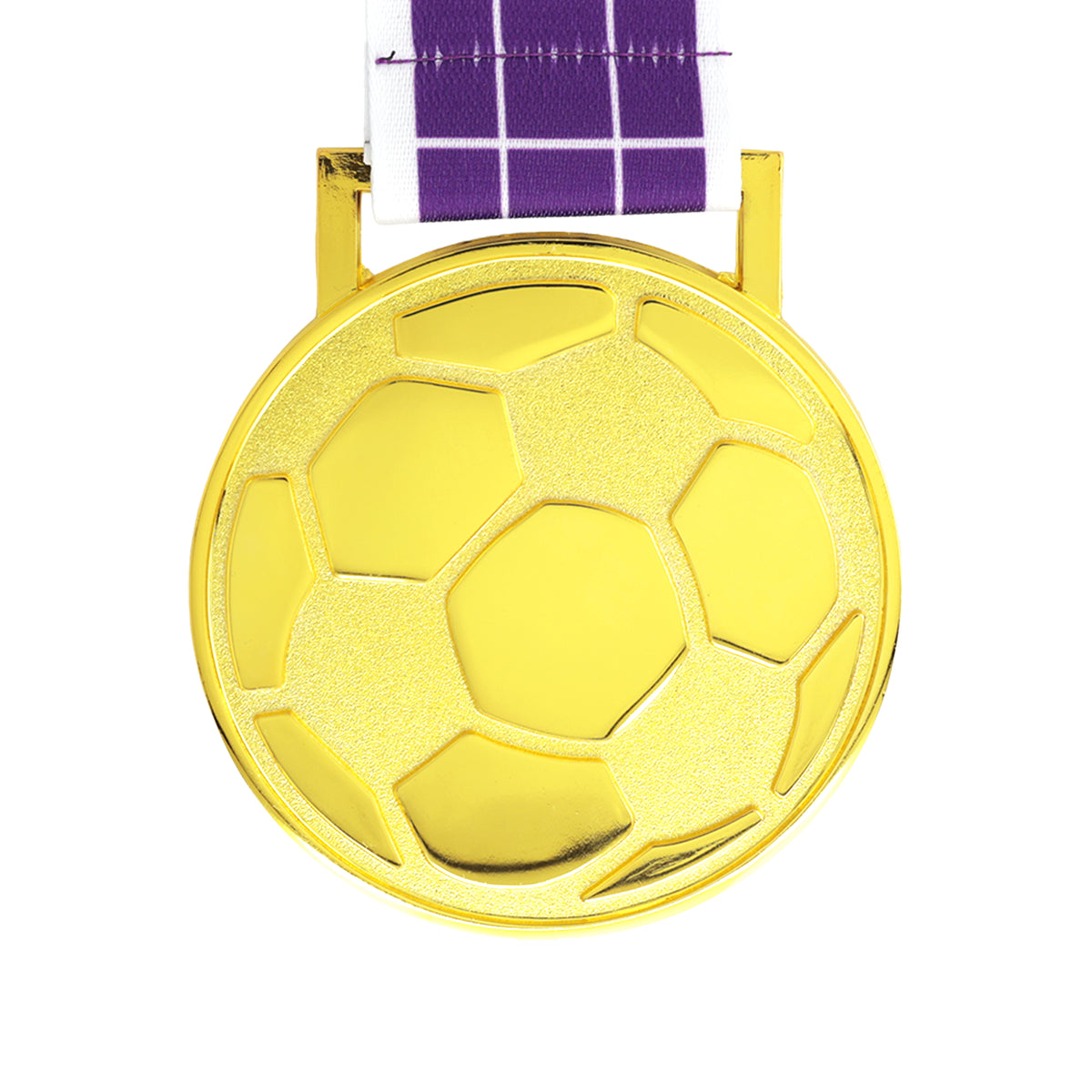 MED27 3'' Gold/Purple&White Soccer Medal