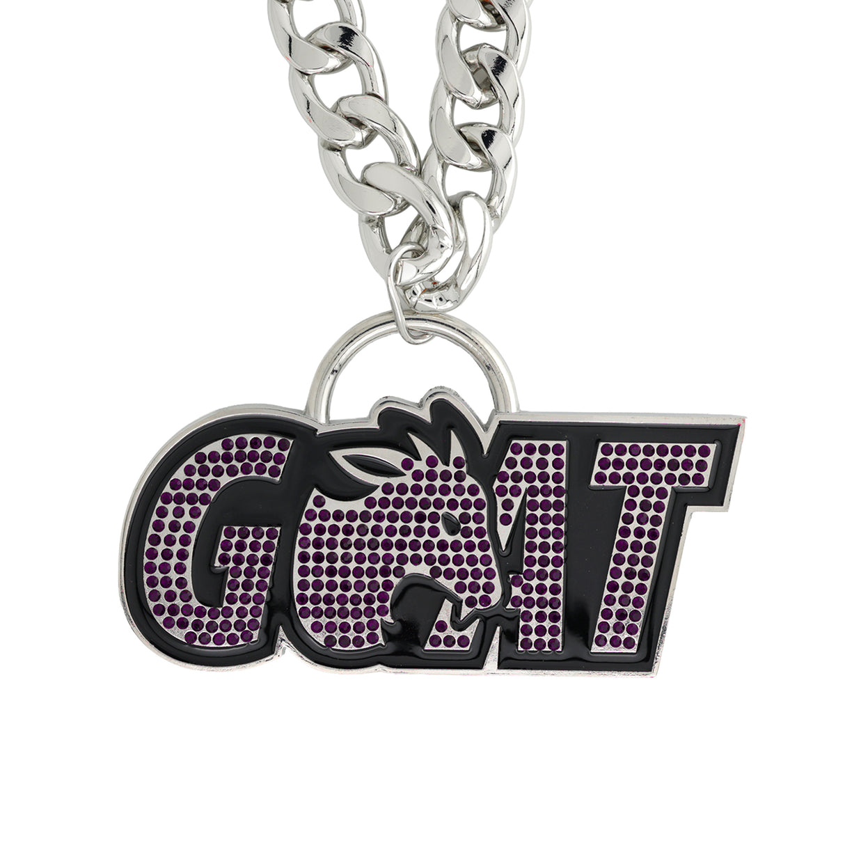 Goat Stone Chain Silver&Purple