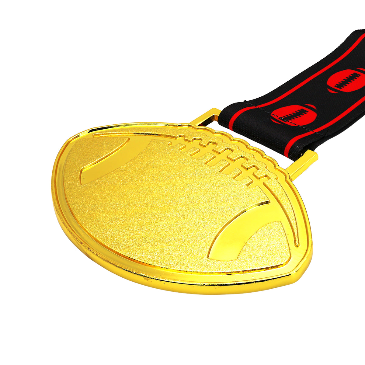 MED27 4'' Gold/Black&Red Football Medal