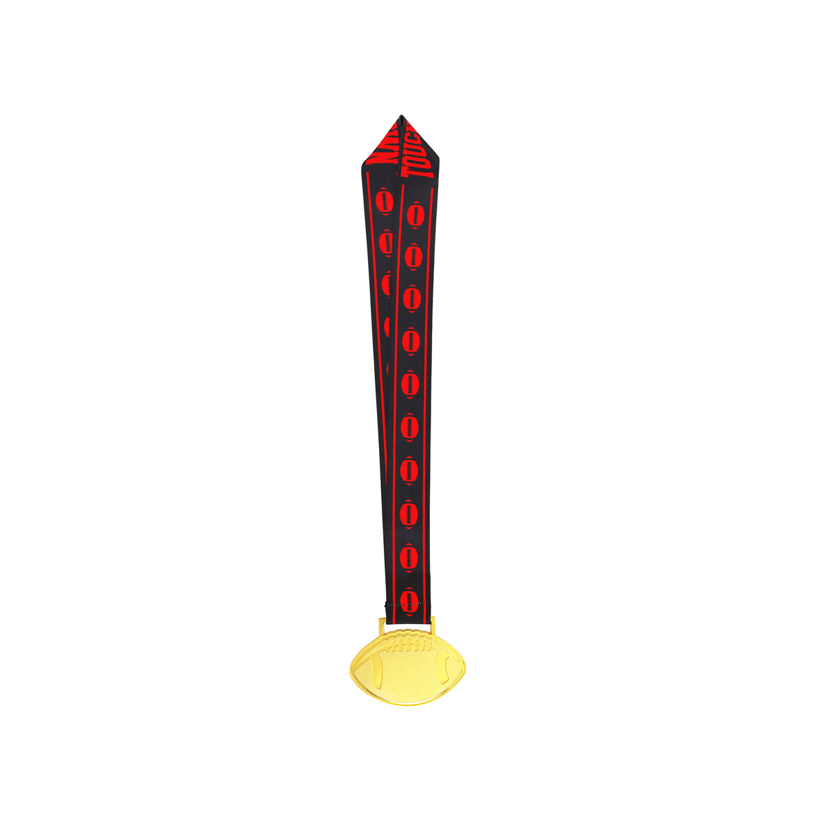 MED27 4'' Gold/Black&Red Football Medal