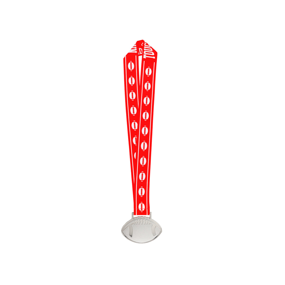 MED27 4'' Silver/Red&White Football Medal