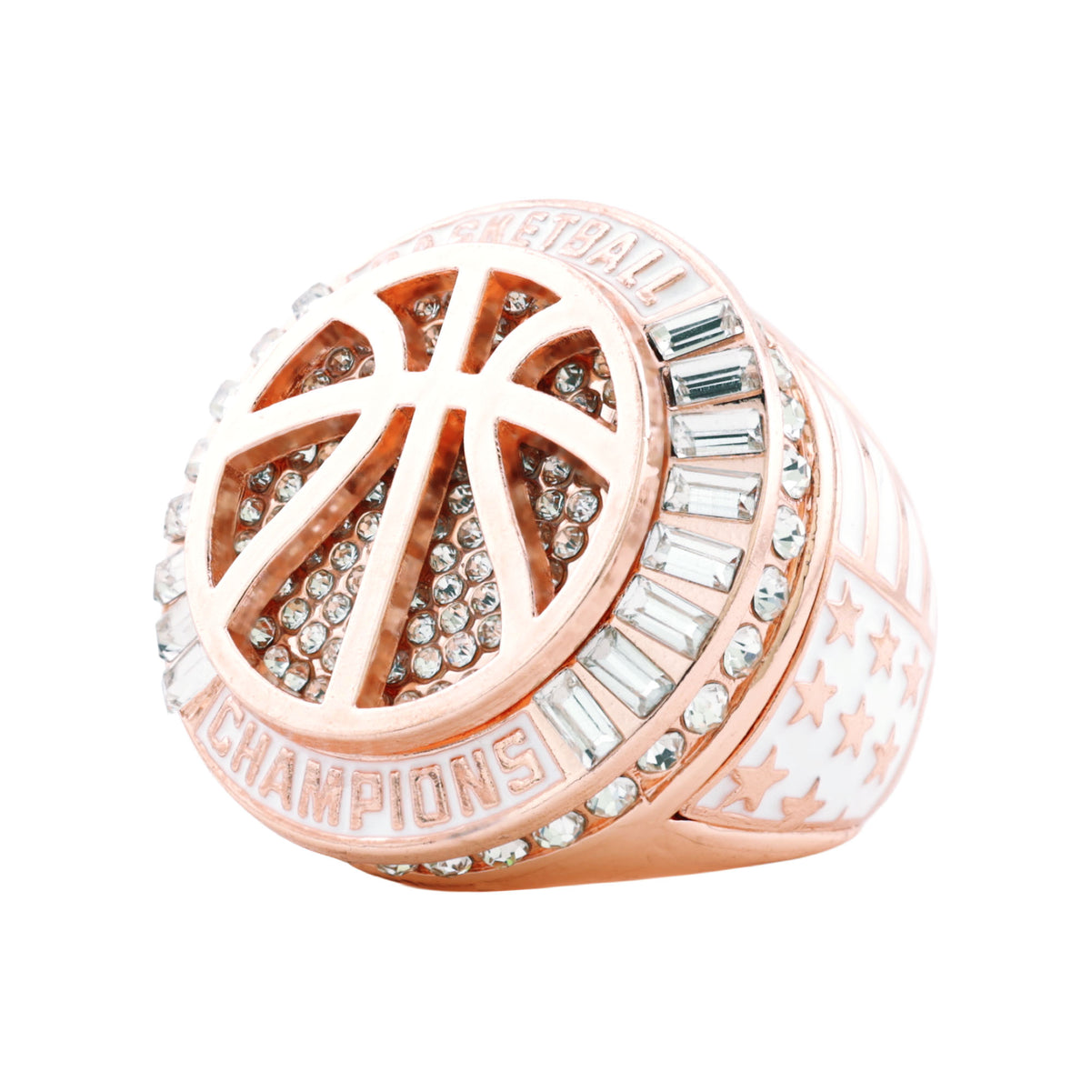 Basketball27B Rose Gold&White Champions Ring