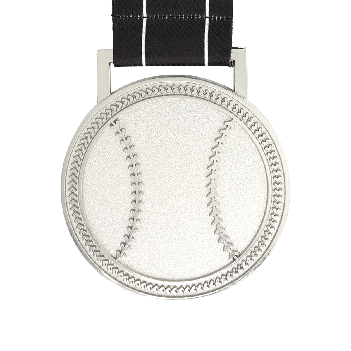 MED27 3'' Silver/Black&White Baseball Medal