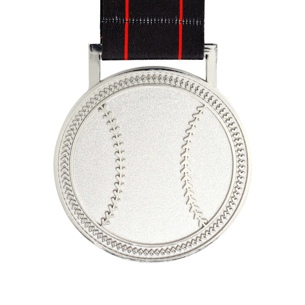 MED27 3'' Silver/Black&Red Baseball Medal