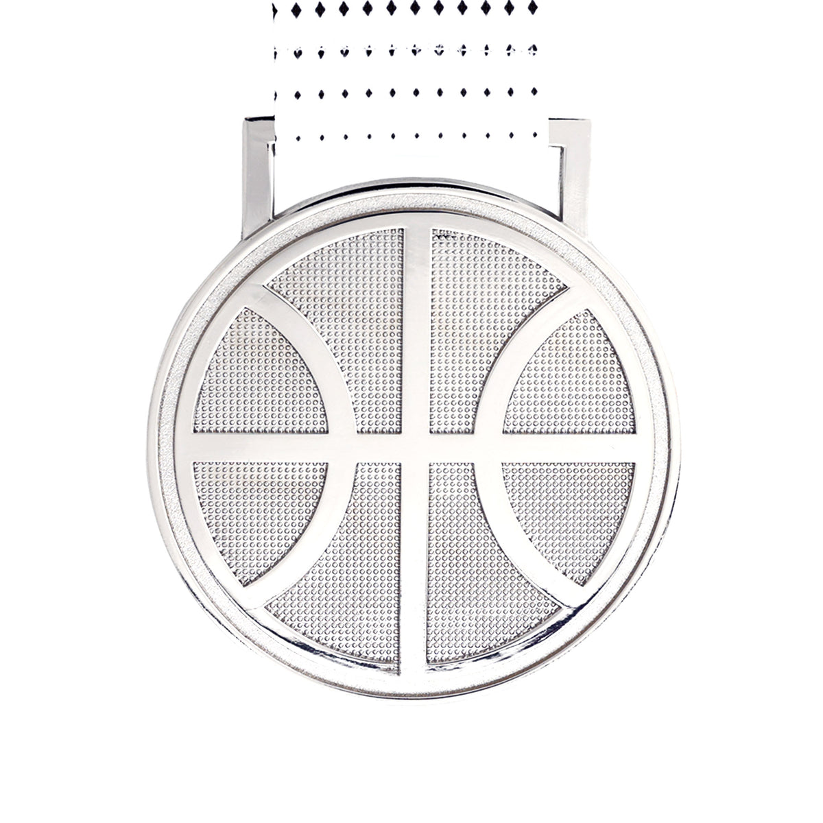 MED27 3'' Silver/White&Black Basketball Medal