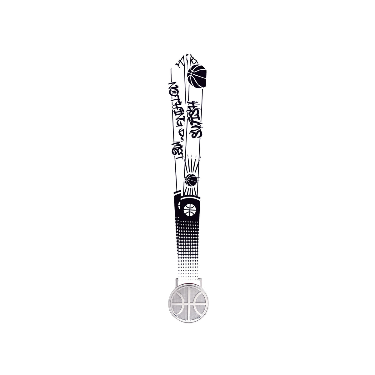 MED27 3'' Silver/White&Black Basketball Medal