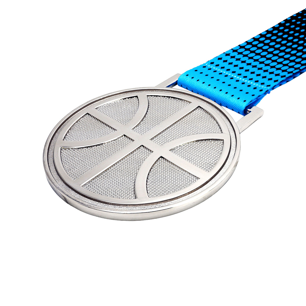 MED27 3'' Silver/Blue&Black Basketball Medal