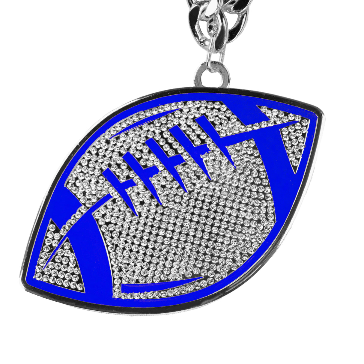 Football Stone Chain Blue/Silver