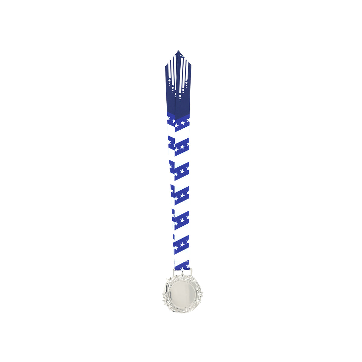 Med26 3.25" Blank Star Medal Silver&Blue