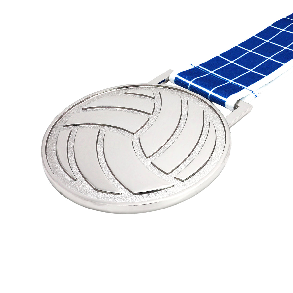 MED27 3'' Silver/Blue&White Volleyball Medal