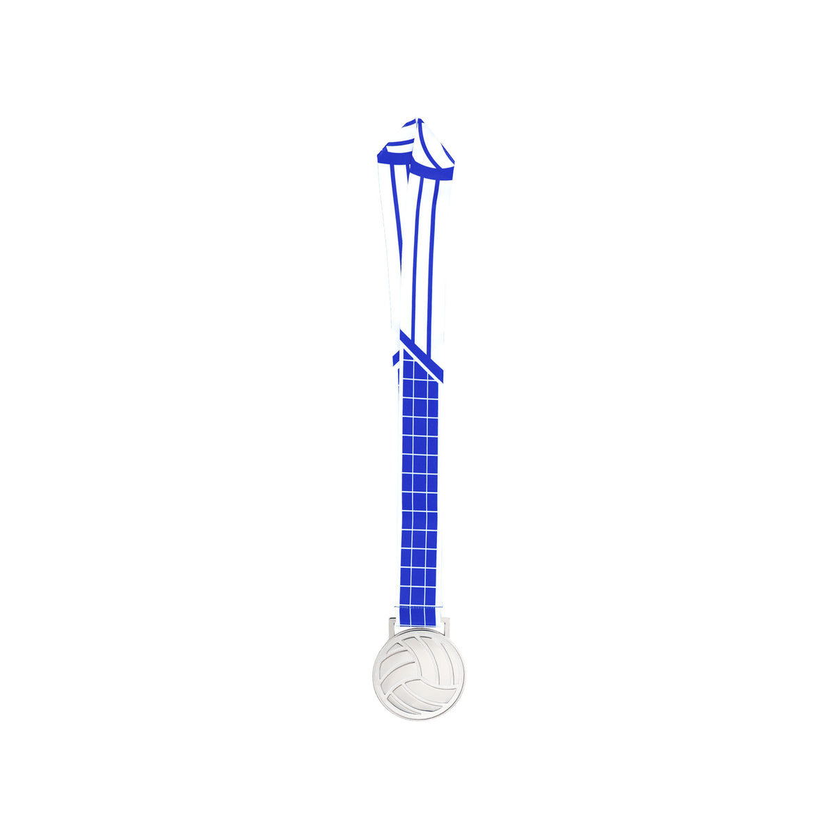 MED27 3'' Silver/Blue&White Volleyball Medal