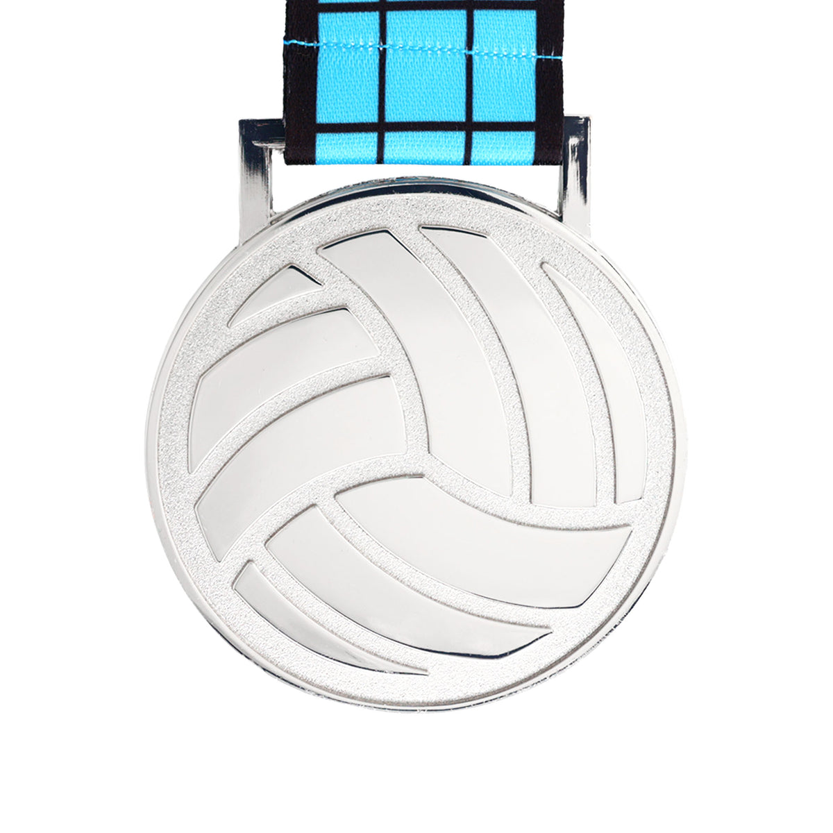 MED27 3'' Silver/Blue&Black Volleyball Medal