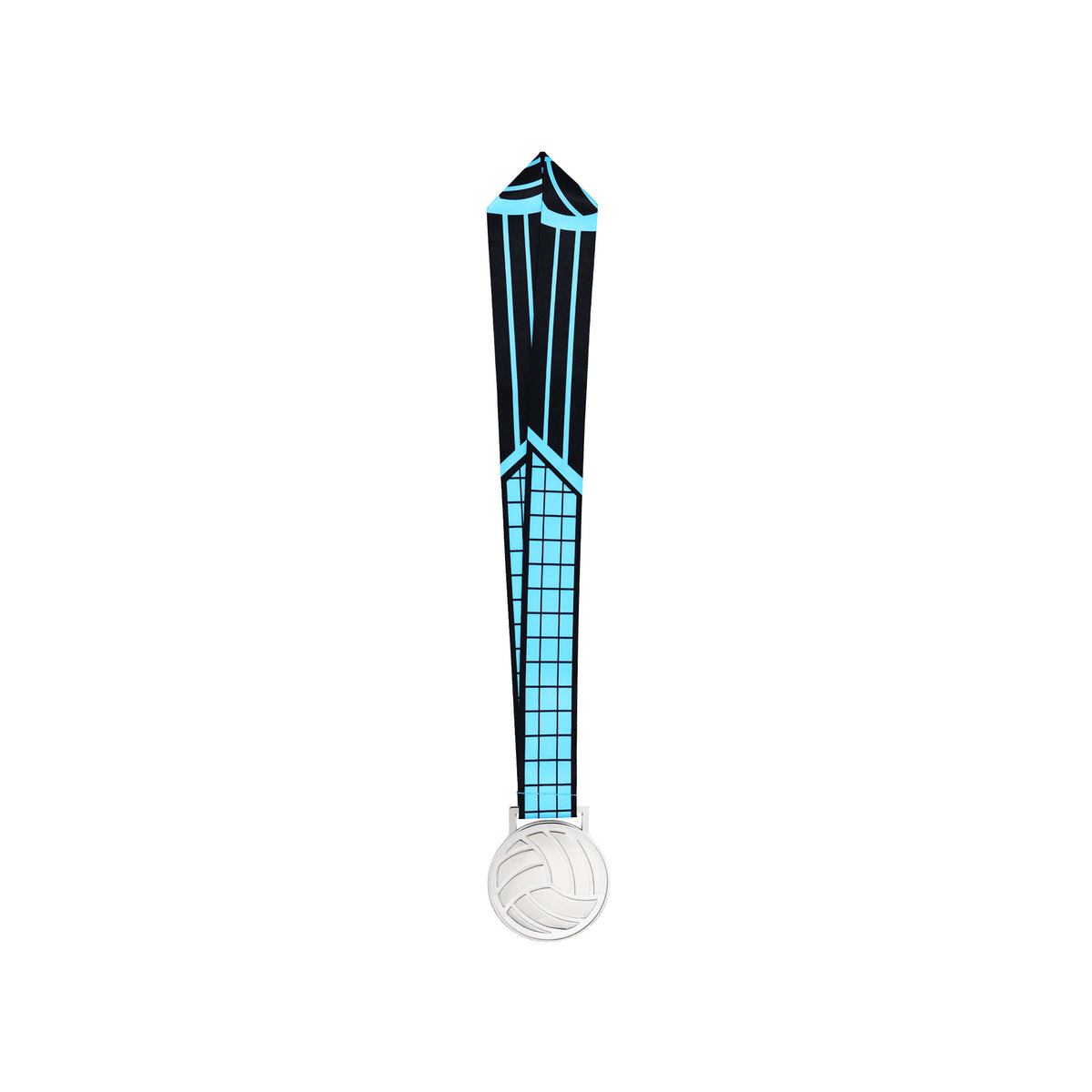MED27 3'' Silver/Blue&Black Volleyball Medal