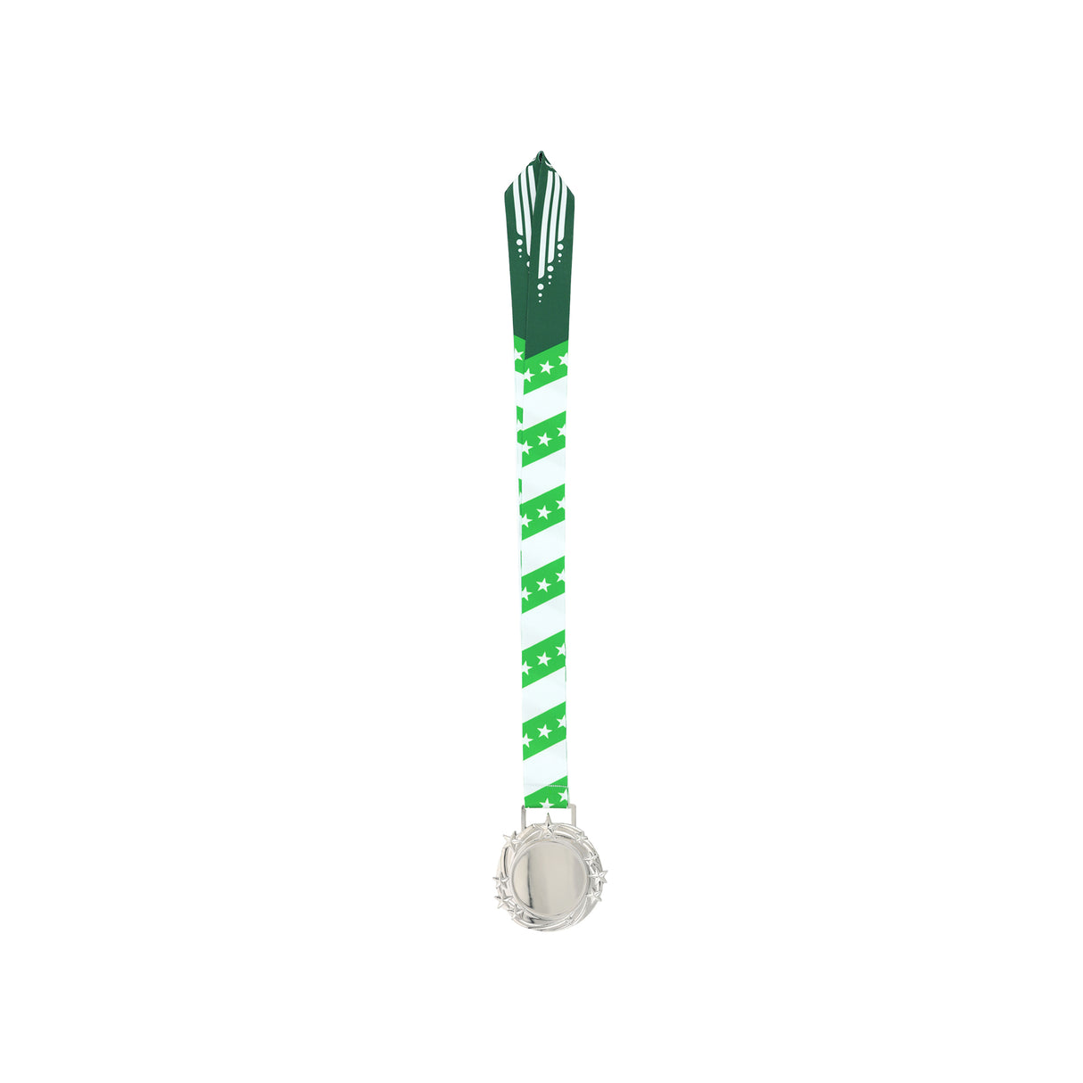 Med26 3.25" Blank Star Medal Silver&Green