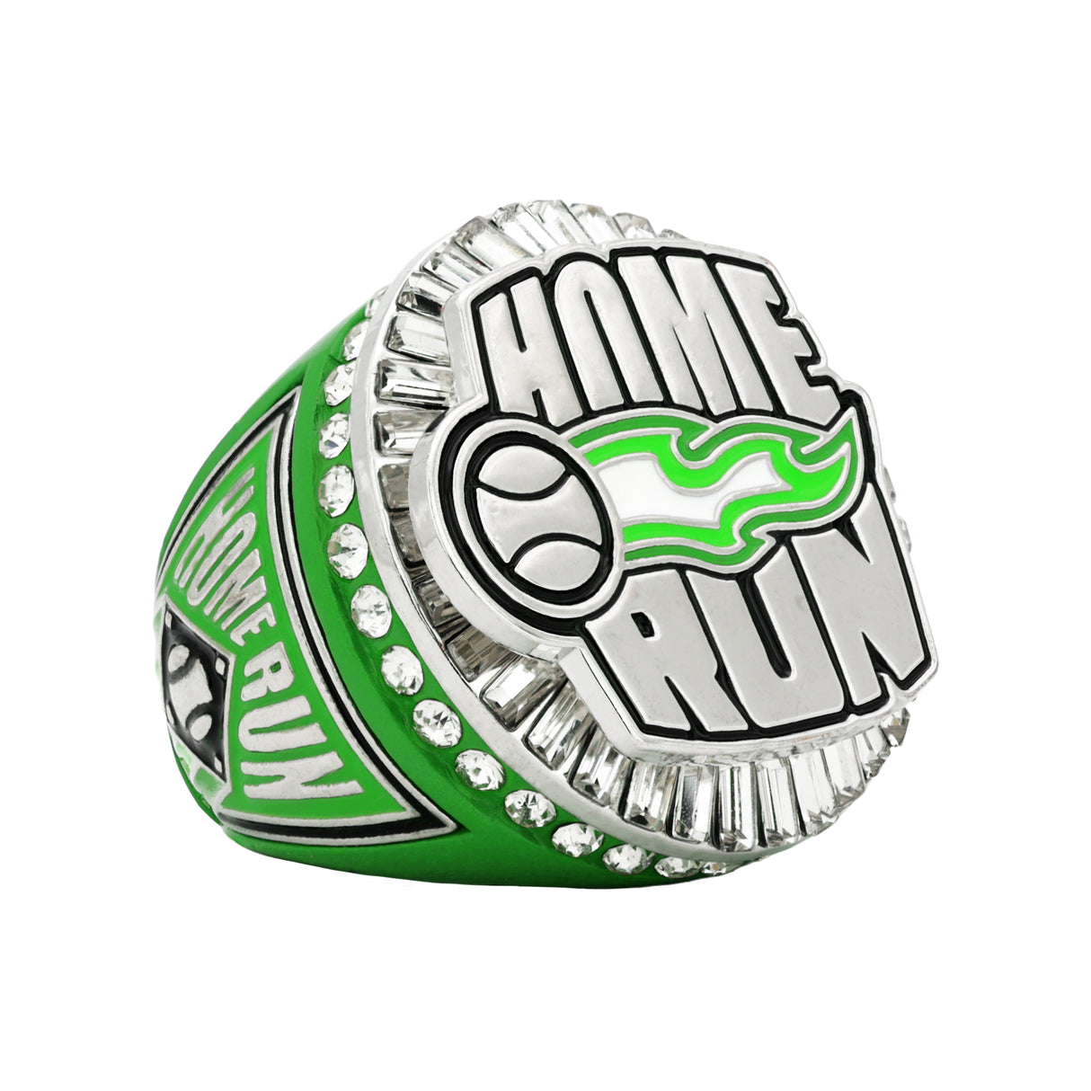 Home Run Green&Silver Ring