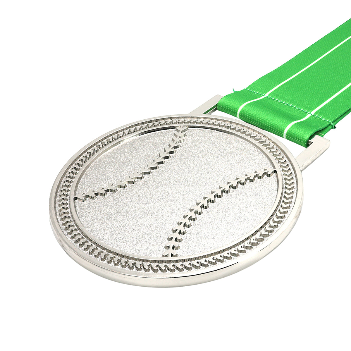MED27 3'' Silver/Green&White Baseball Medal