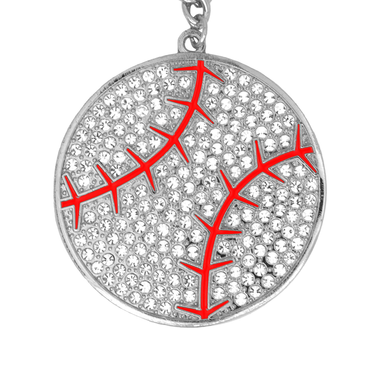 MED2 Ball Bling Medal (Silver/Clear/Red)