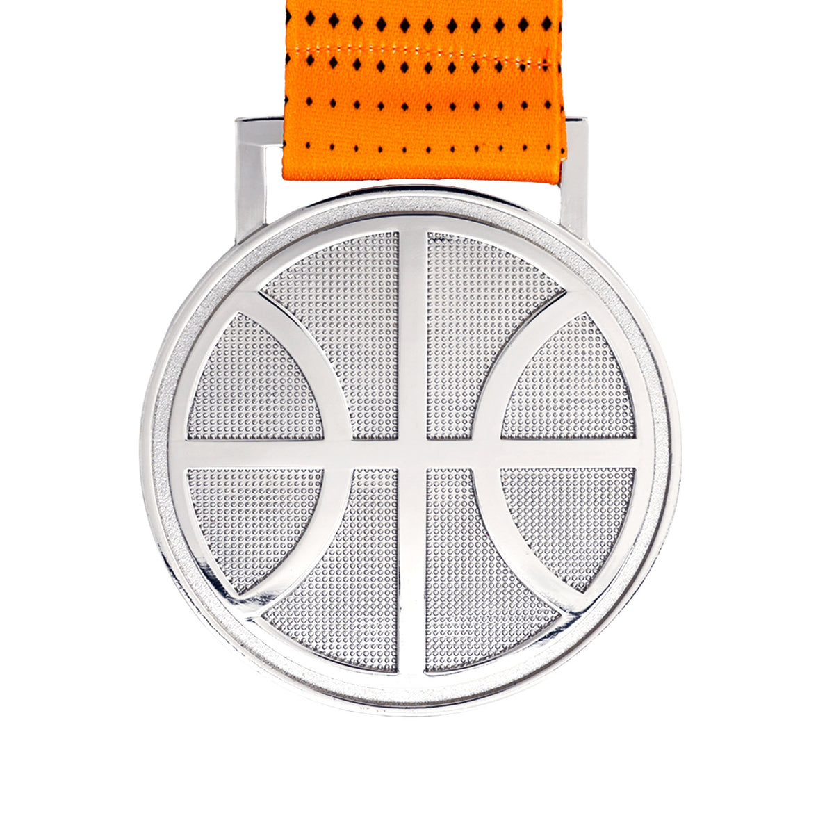 MED27 3'' Silver/Orange&Black Basketball Medal