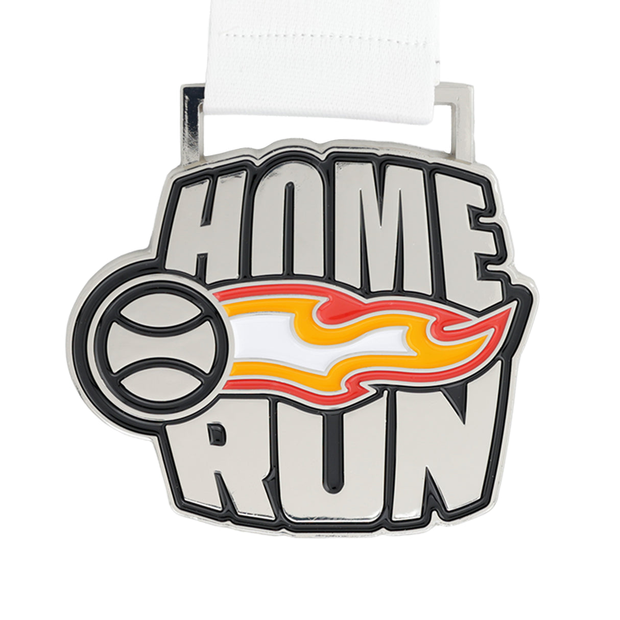 MED27 Home Run Medal Silver&Red