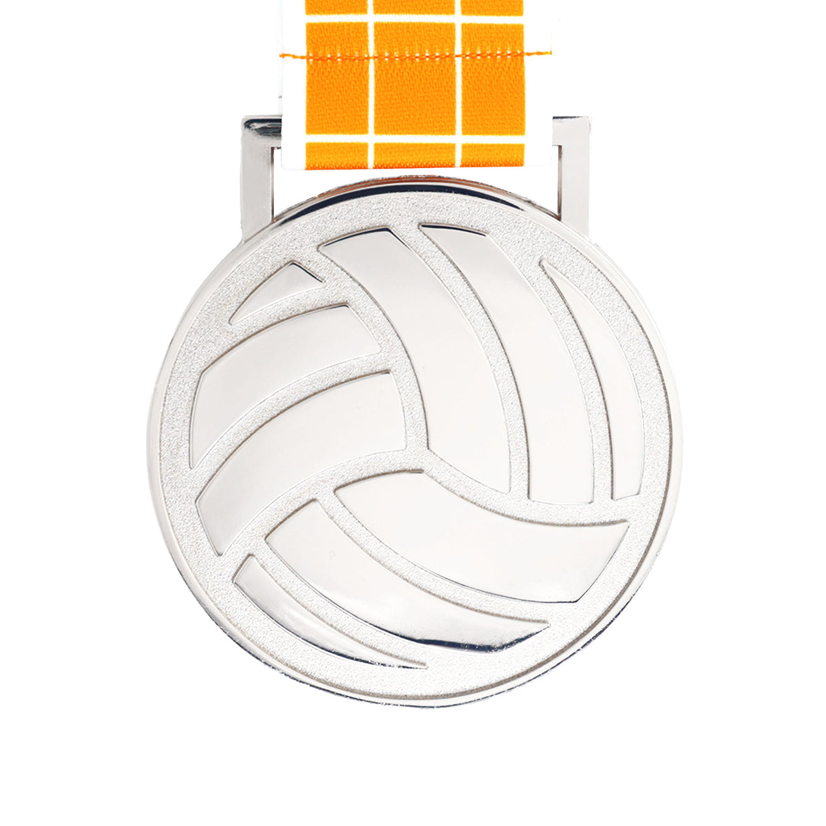 MED27 3'' Silver/Orange&White Volleyball Medal