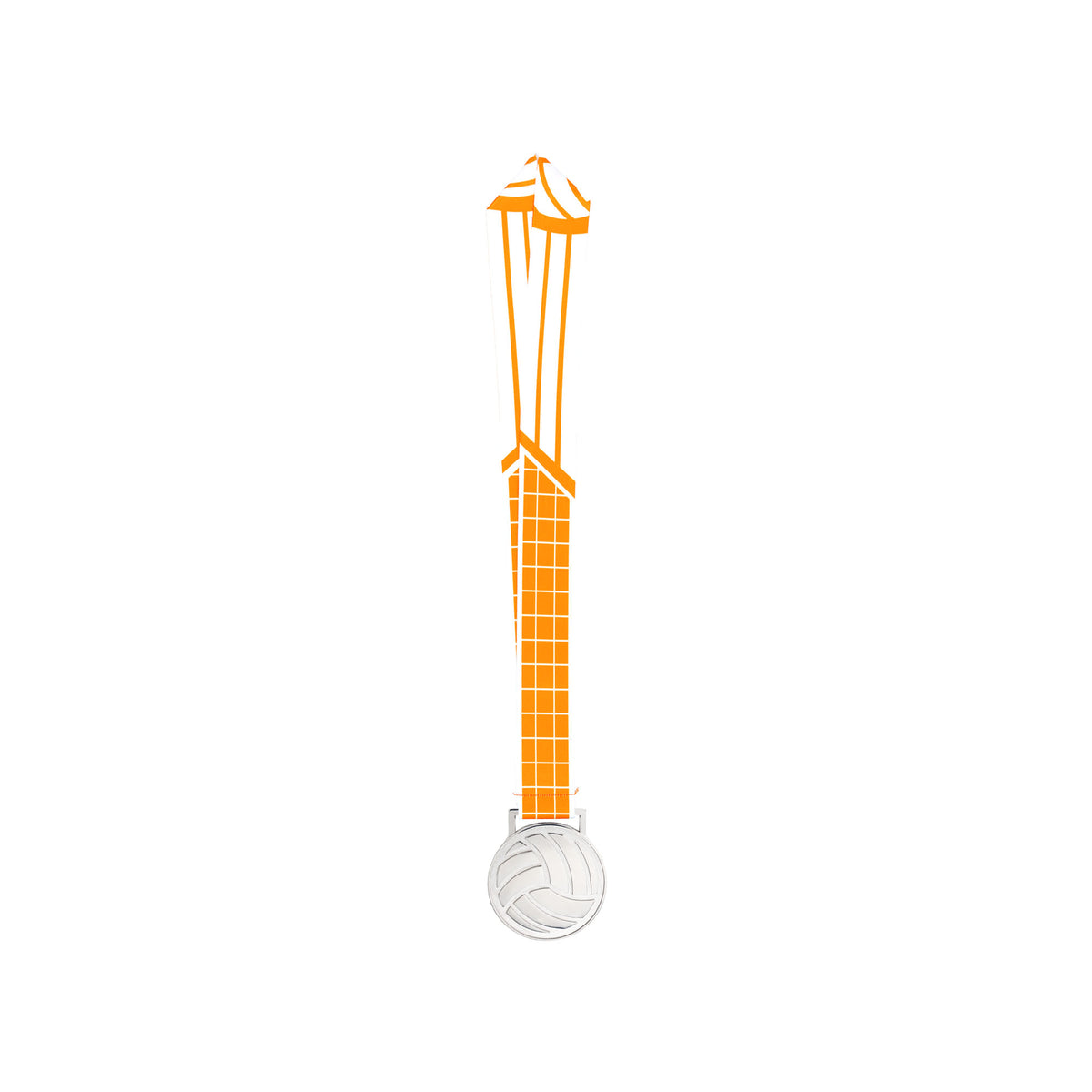 MED27 3'' Silver/Orange&White Volleyball Medal