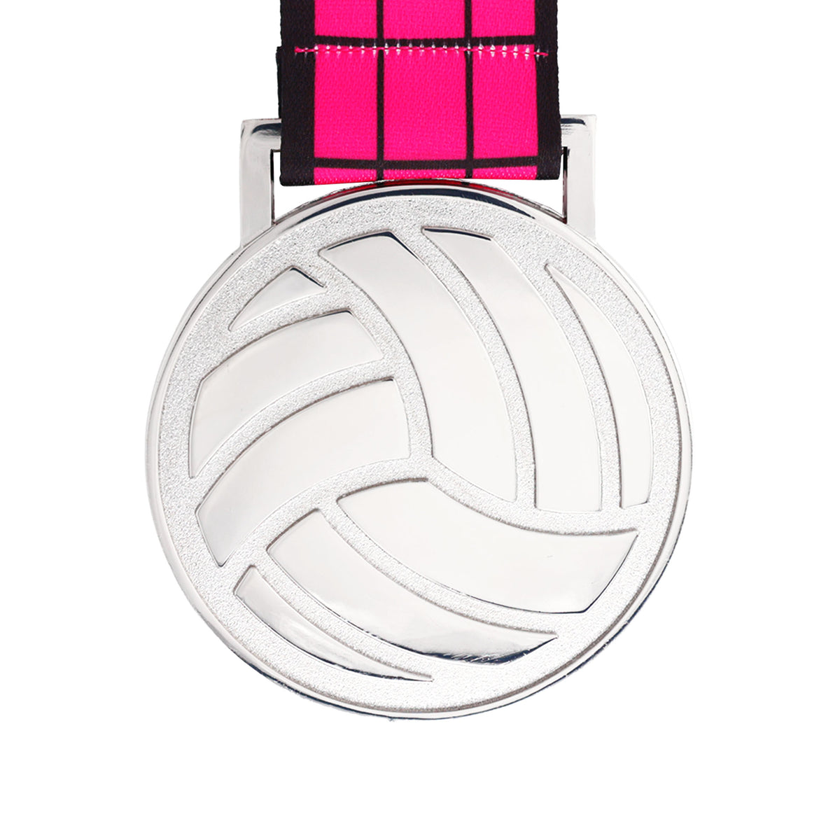 MED27 3'' Silver/Pink&Black Volleyball Medal