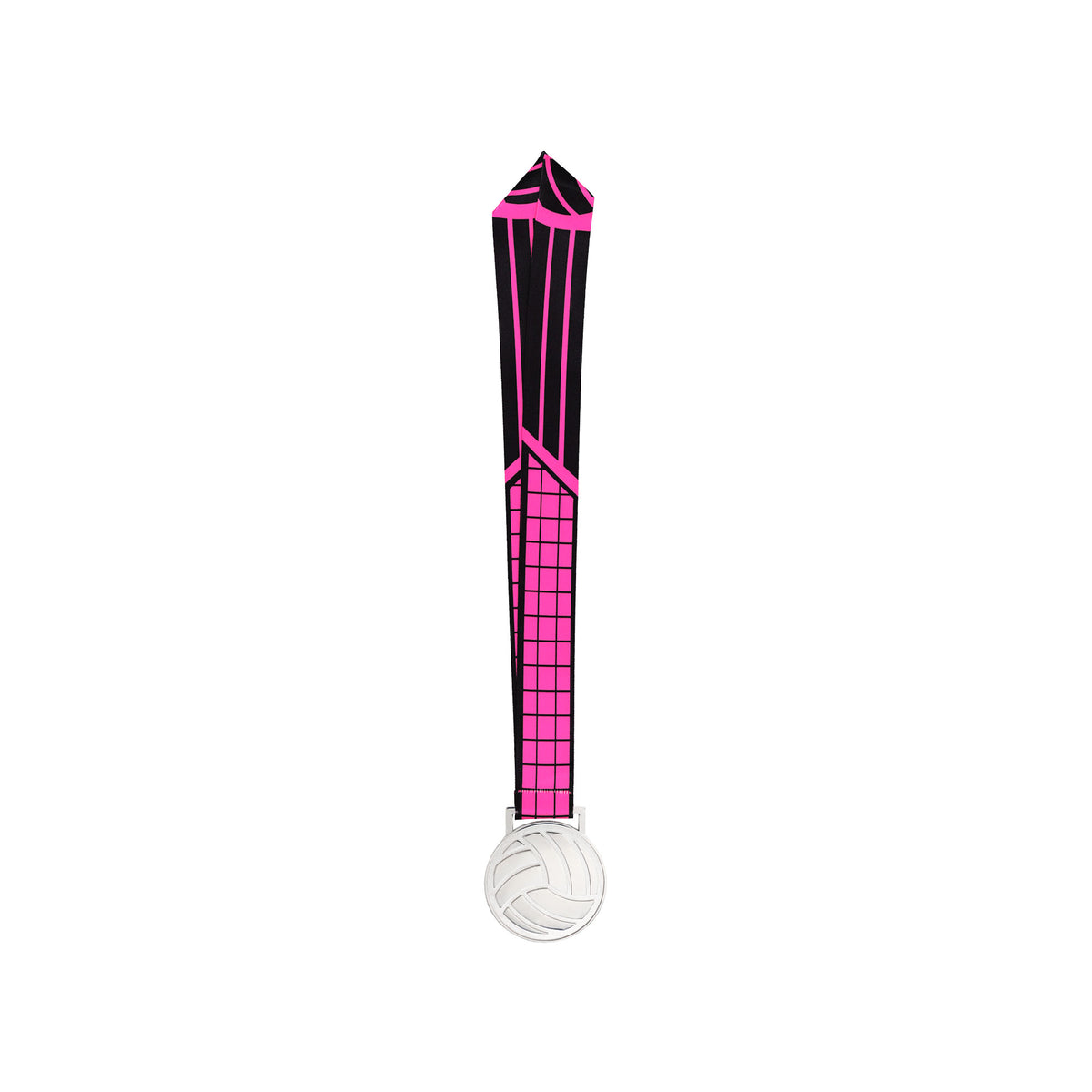 MED27 3'' Silver/Pink&Black Volleyball Medal