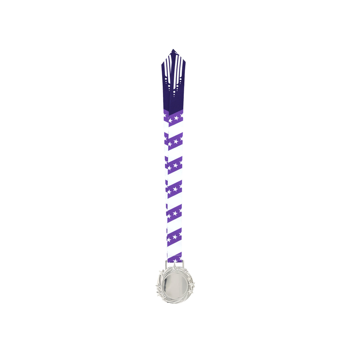 Med26 3.25" Blank Star Medal Silver&Purple