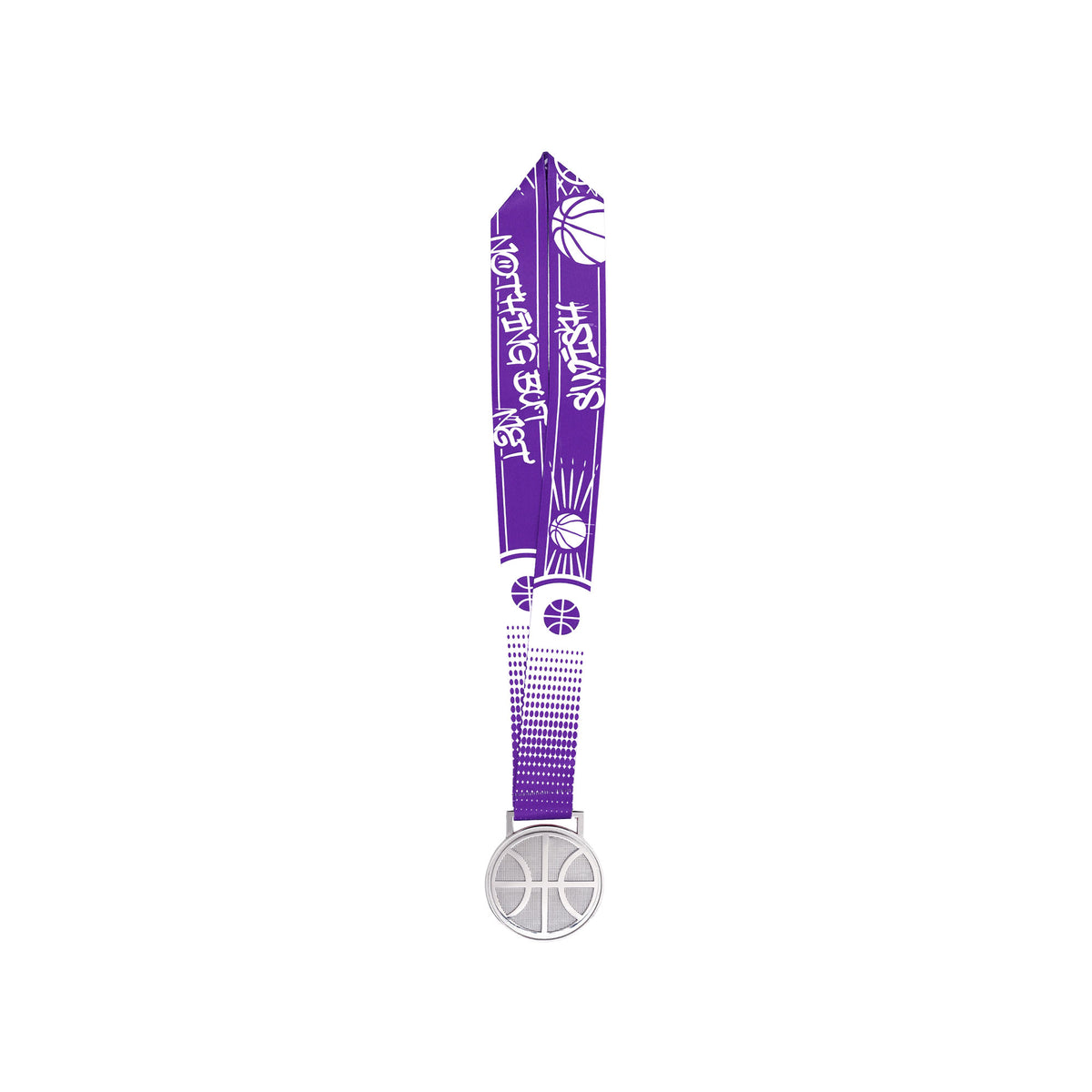 MED27 3'' Silver/Purple&White Basketball Medal