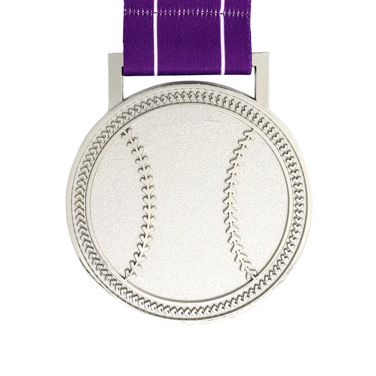 MED27 3'' Silver/Purple&White Baseball Medal
