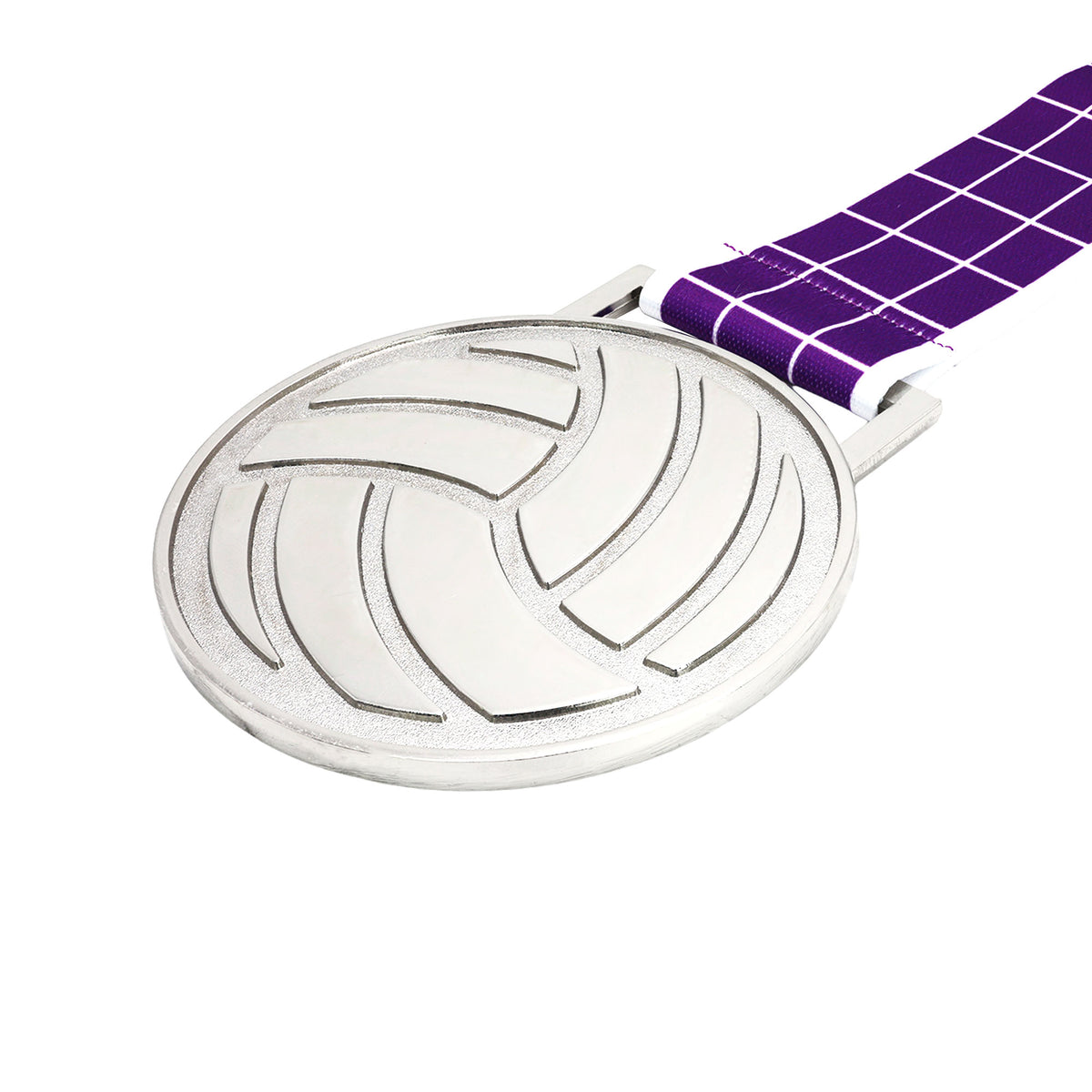 MED27 3'' Silver/Purple&White Volleyball Medal