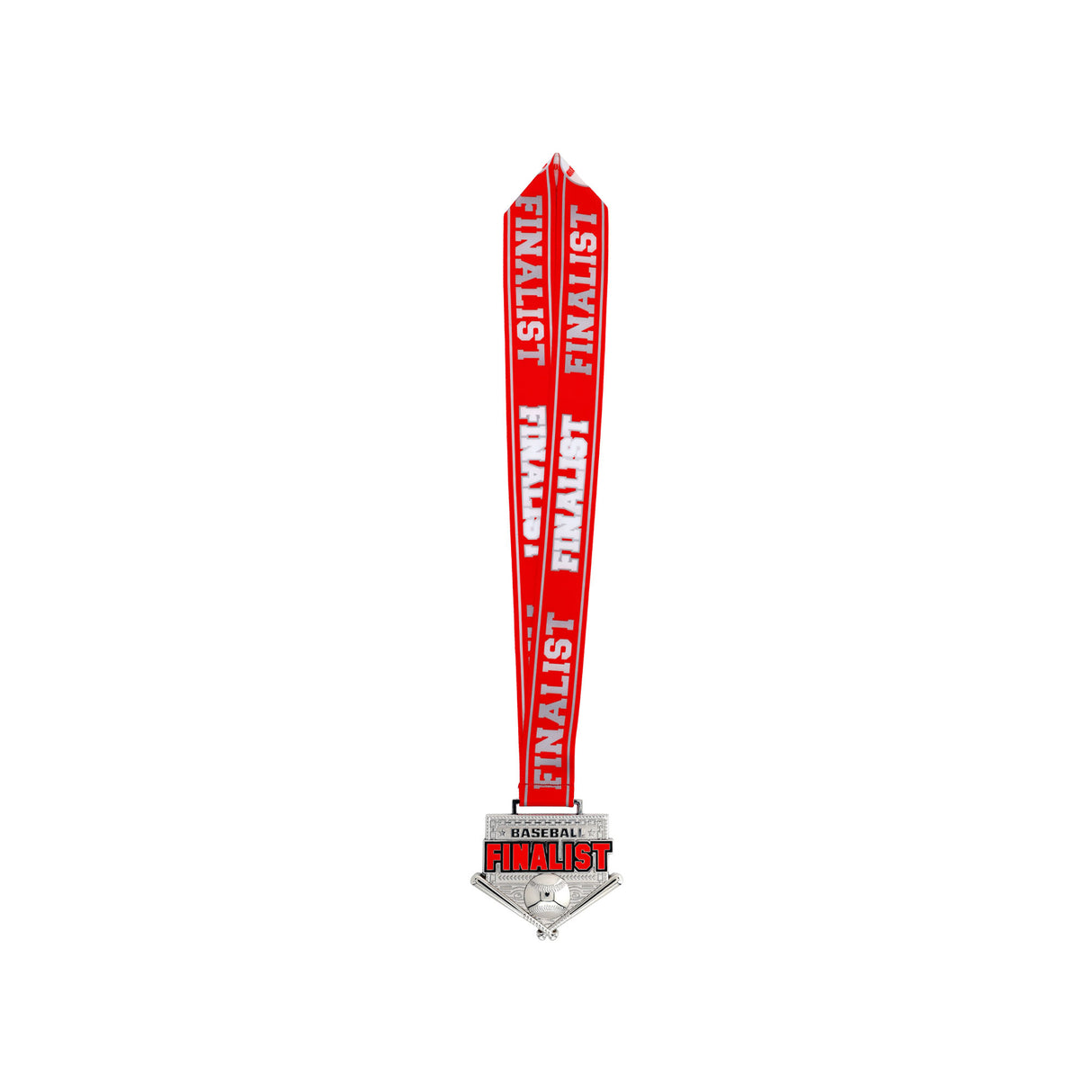 MED26 4'' Baseball Silver&Red Finalist Medal