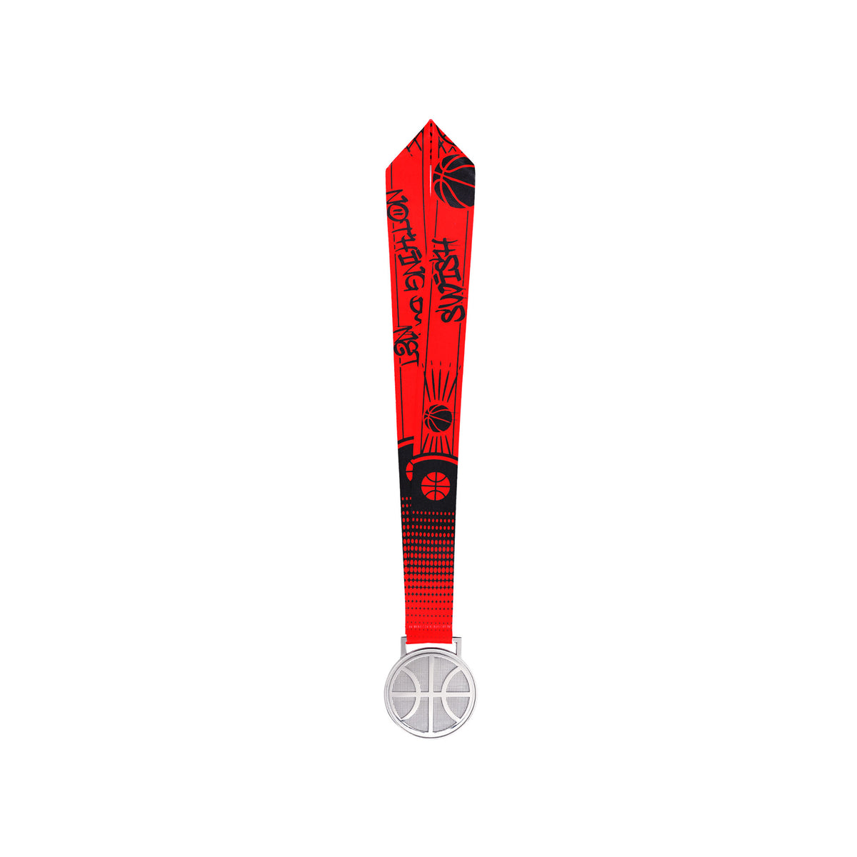 MED27 3'' Silver/Red&Black Basketball Medal