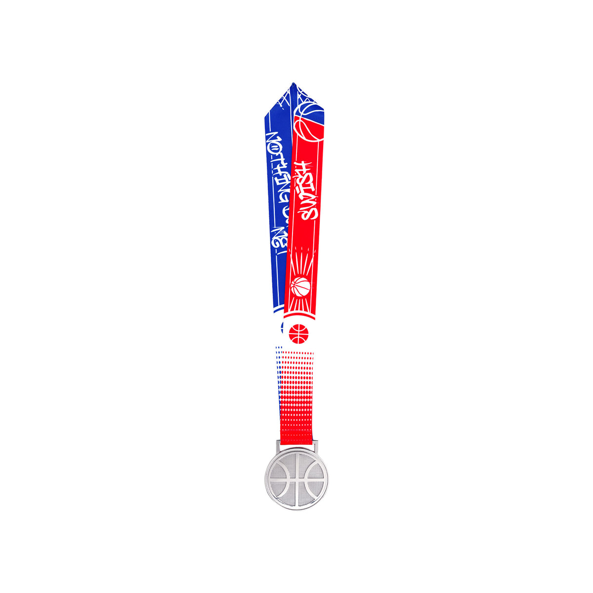 MED27 3'' Silver/Blue&Red Basketball Medal