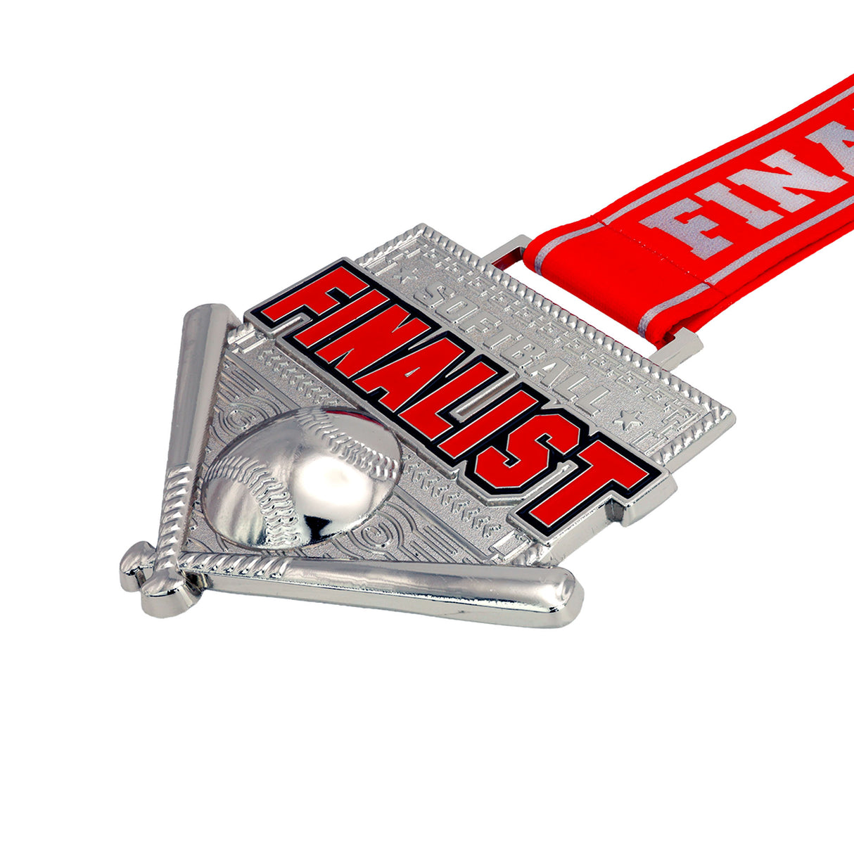 MED26 4'' Softball Silver&Red Finalist Medal