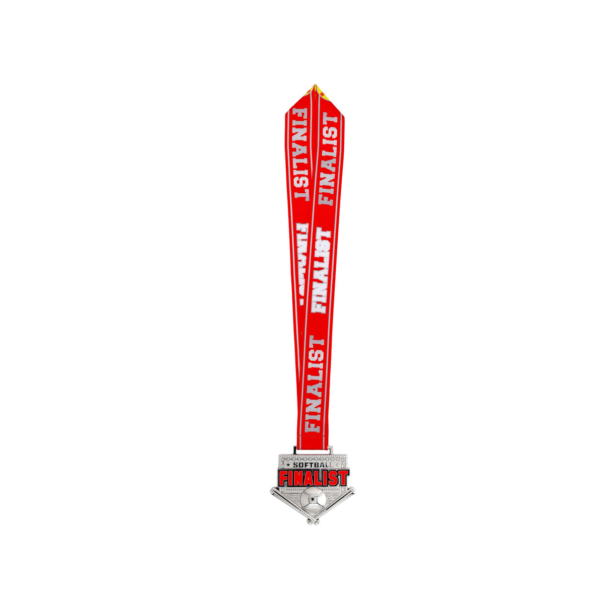 MED26 4'' Softball Silver&Red Finalist Medal