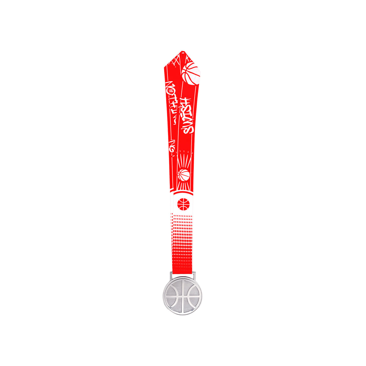 MED27 3'' Silver/Red&White Basketball Medal