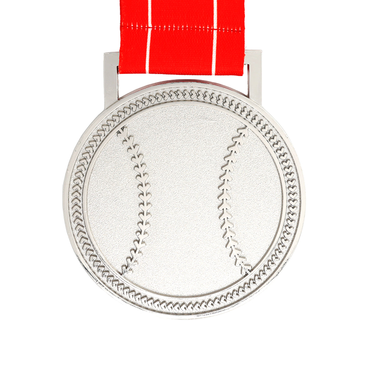MED27 3'' Silver/Red&White Baseball Medal