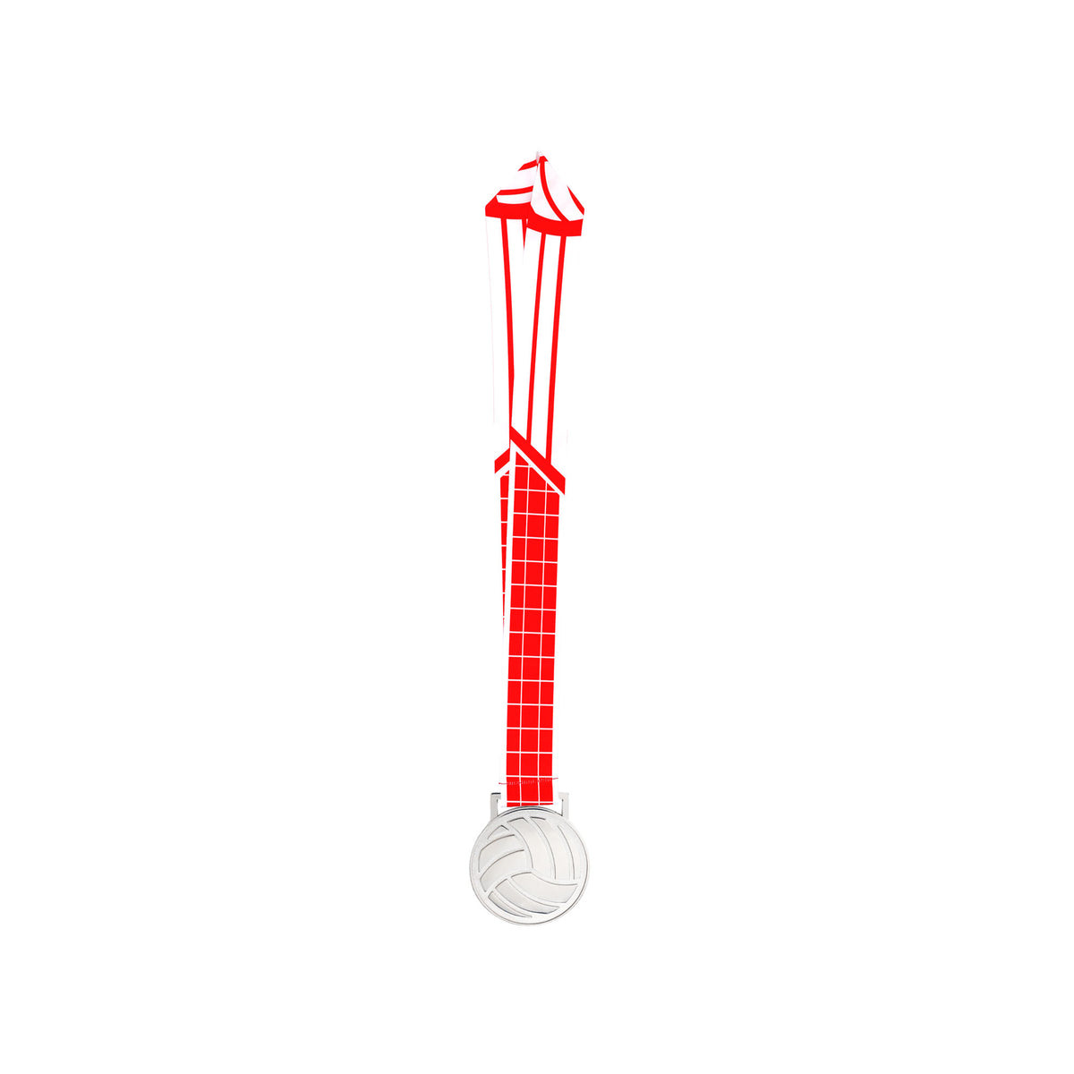 MED27 3'' Silver/Red&White Volleyball Medal