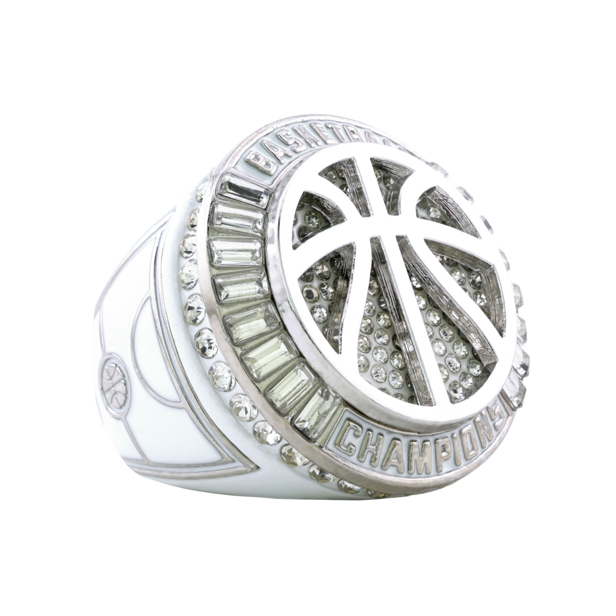 Basketball27B White&Platinum Champions Ring